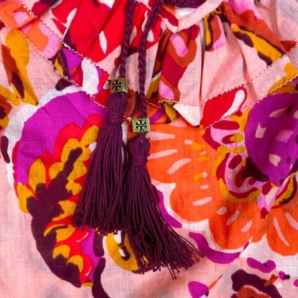Tory Burch Gwenna Tassel Tie Floral Blouse - Picture 6 of 10